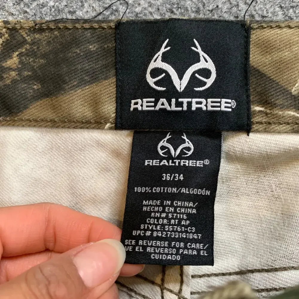 Realtree Pants Mens 36 Cotton Hardwoods Camo Pockets Silentec Hunting Outdoor